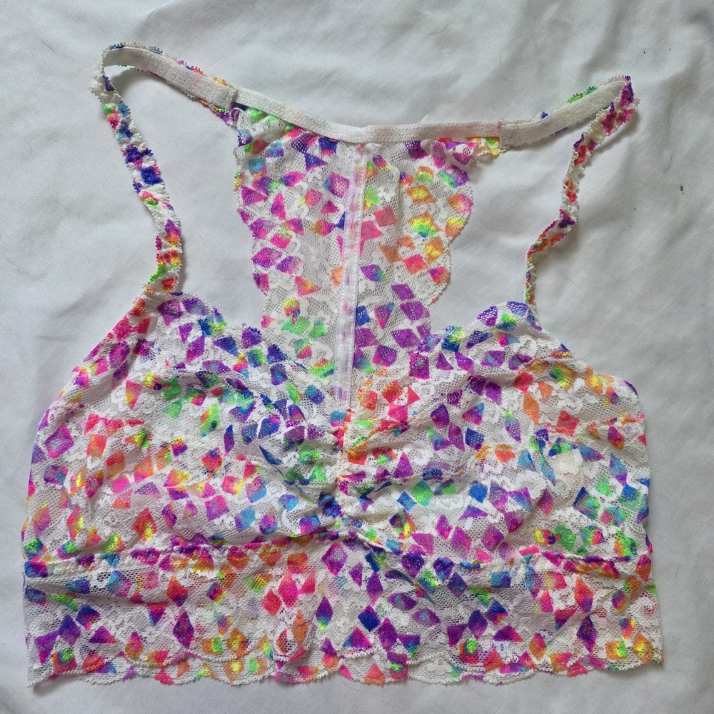 5/25$ Victoria's Secret PINK Multicolor Lace Top